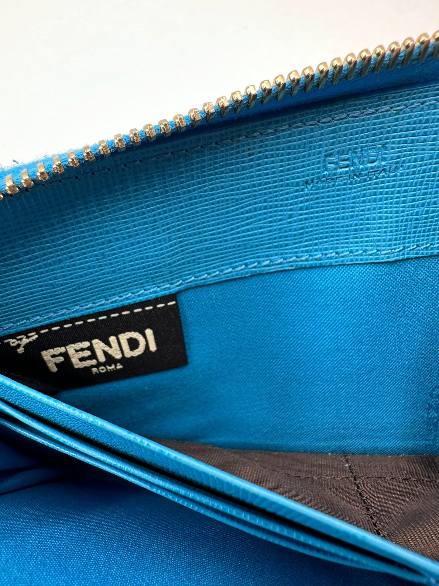 Portafoglio Fendi turchese