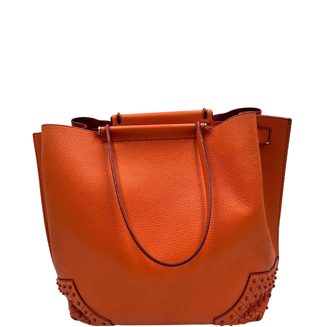 Shopper Tod's arancione in pelle
