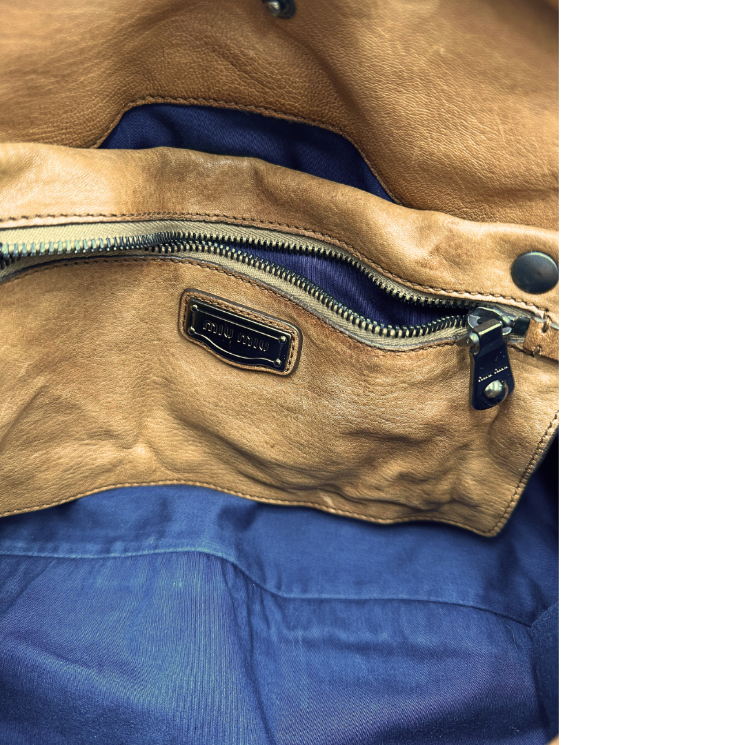 Borsa a spalla Miu Miu trama animalier