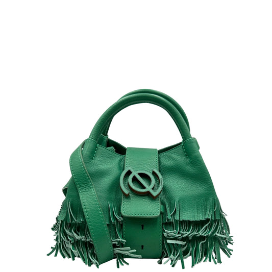 Tracolla Zoe Zanellato con frange verde