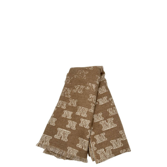 Sciarpa Max Mara in 100% cashmere color cammello con bordi sfrangiati.