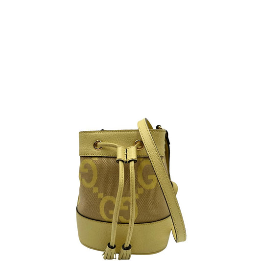 front Borsa Gucci in tessuto con monogram Jumbo, finiture in pelle color lime e parti metalliche dorate; munita di una tracolla regolabile. Completa di corredo, di lusso, originale, ottime condizioni, usata.