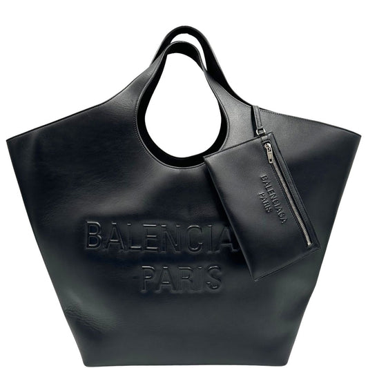 front Tote Balenciaga in pelle nera, indossabile a spalla, di lusso, originale, ottime condizioni, usata.