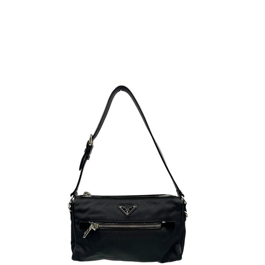 front Borsa Prada in nylon, indossabile a spalla, di lusso, originale, ottime condizioni, usata.