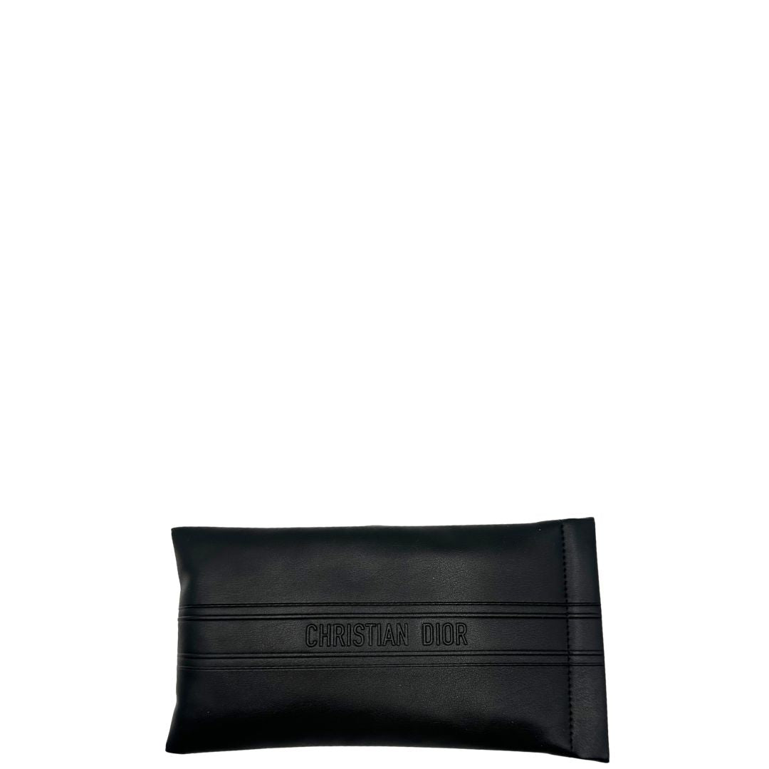 Custodia di un paio di occhiali da sole Dior in acetato nero, usati, originali, second hand, in ottime condizioni.