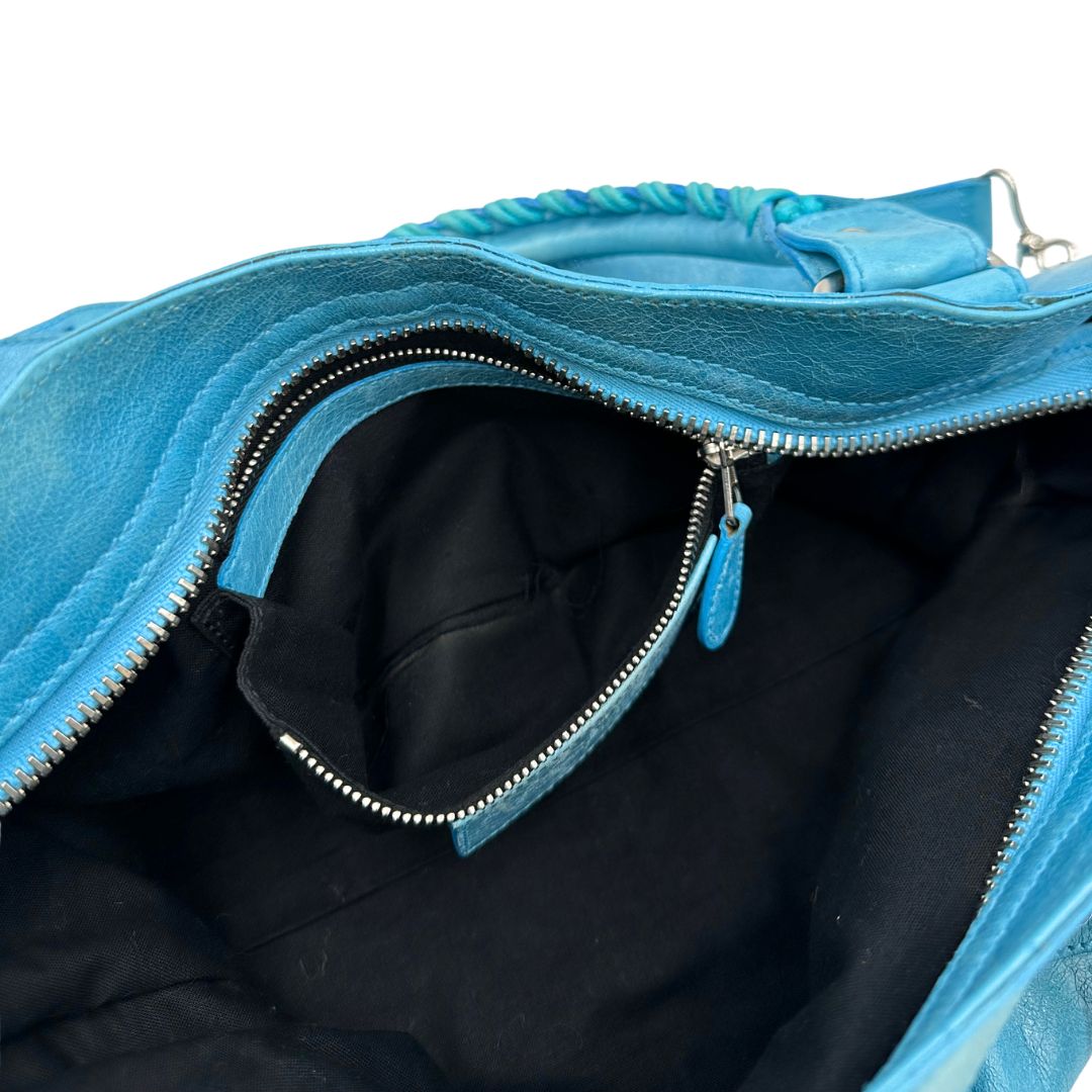 Borsa Balenciaga City turchese