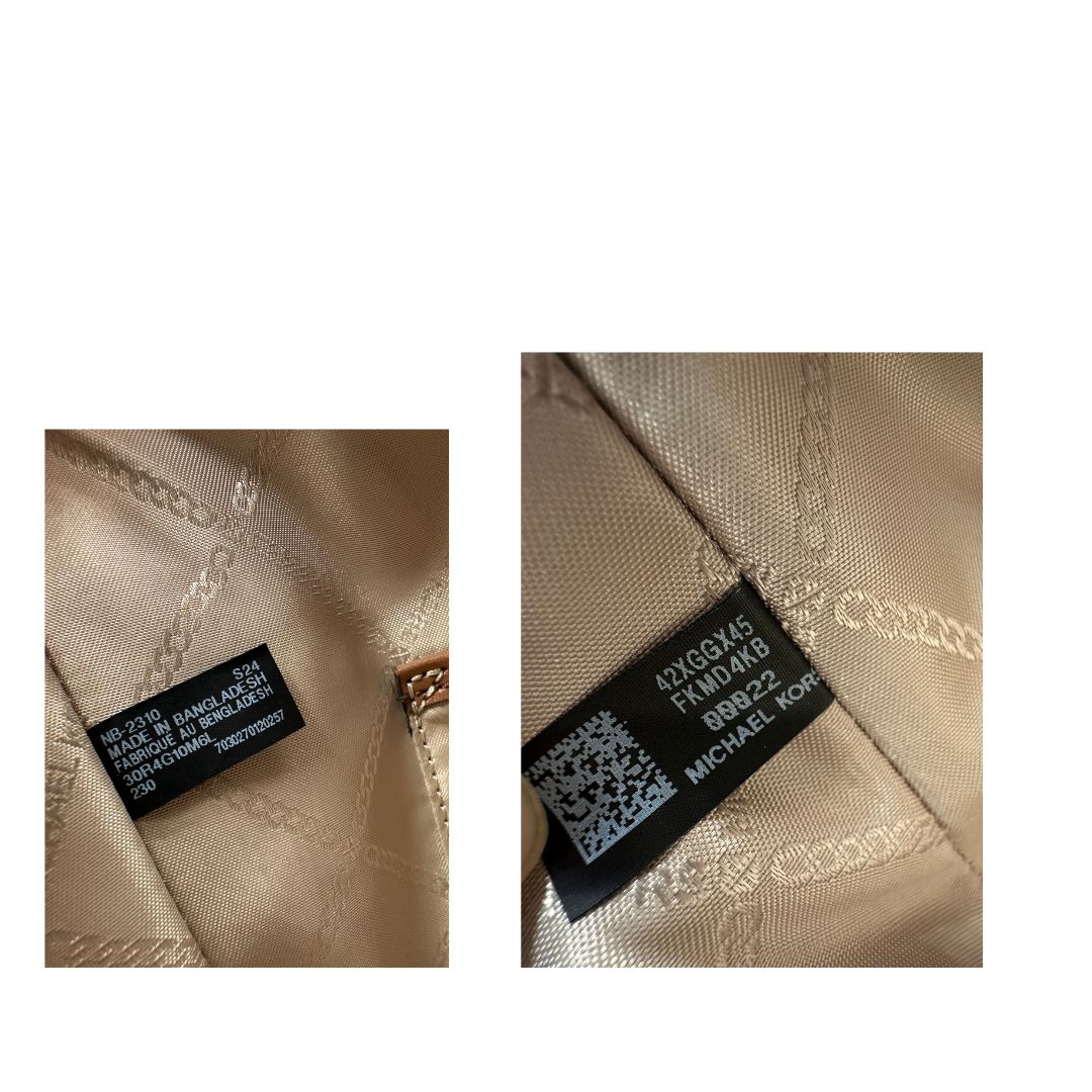 interno Secchiello MK in pelle martellata marrone con hardware dorato, di lusso, eccellenti condizioni. usato