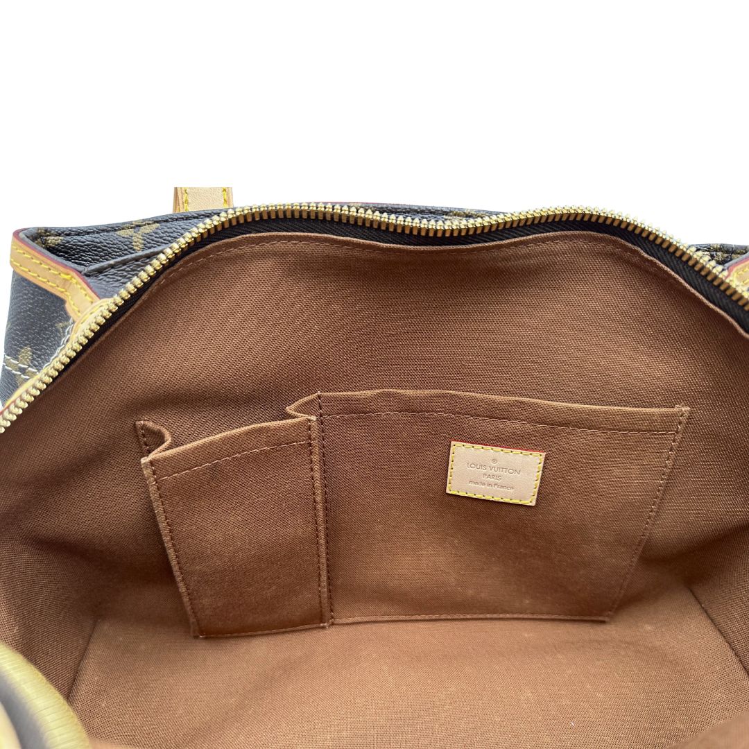 interno Borsa LV in canvas monogrammato marrone e hardware dorato, indossabile a mano, di lusso, originale, ottime condizioni