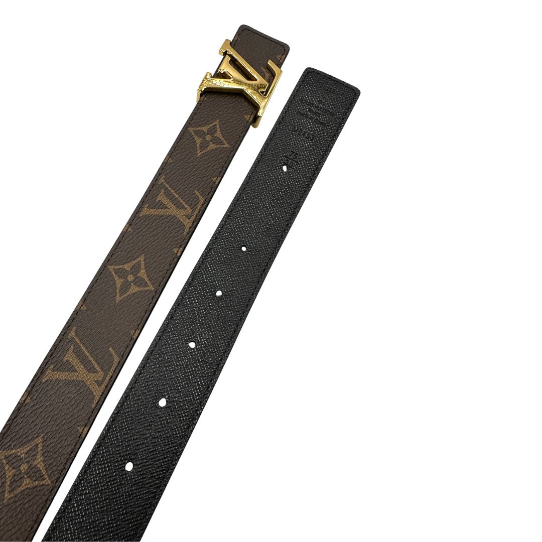 Cintura LV double face in canvas marrone monogram e nera