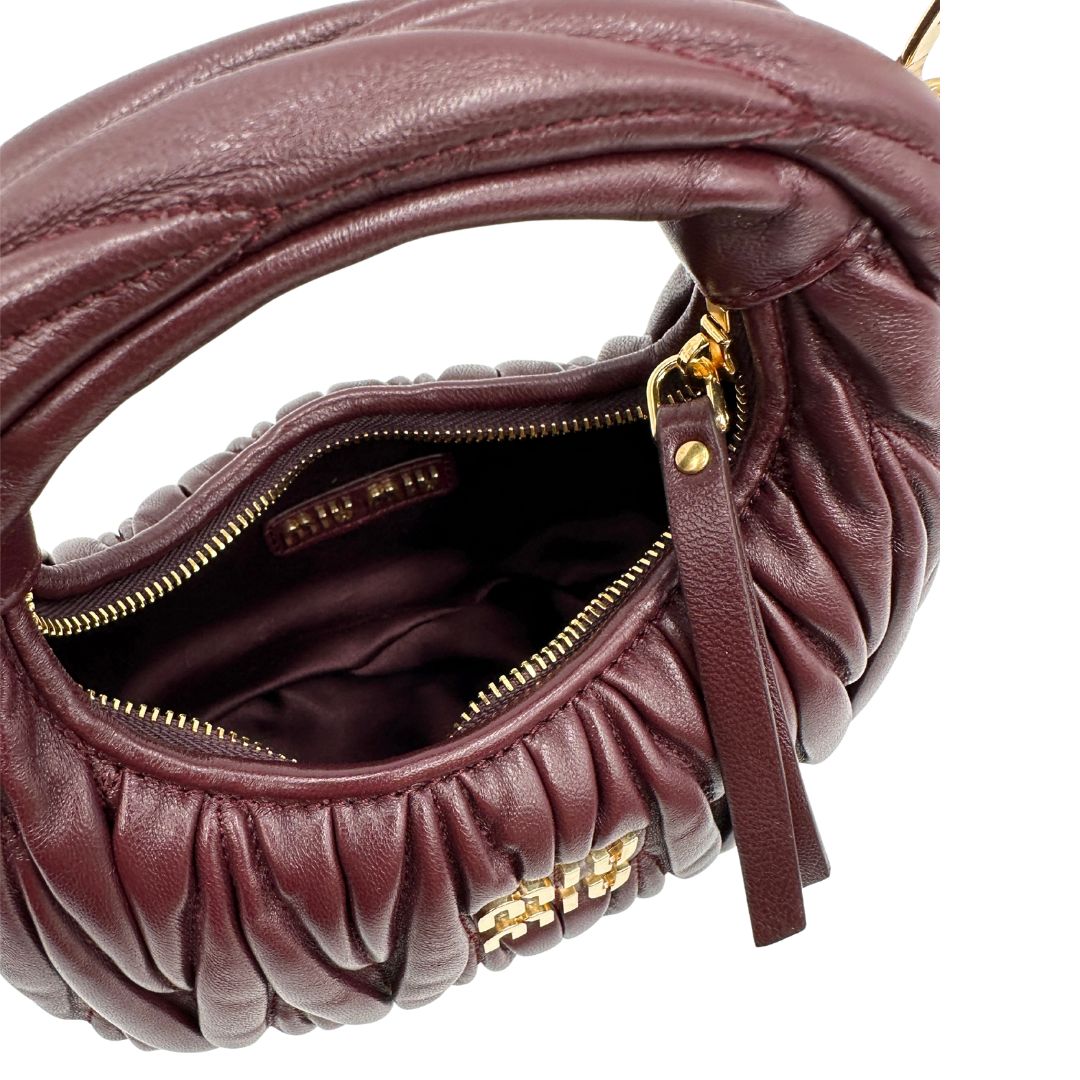 Borsa Wander Miu Miu mini bordeaux
