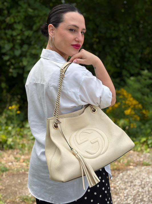 Borsa Gucci Soho avorio