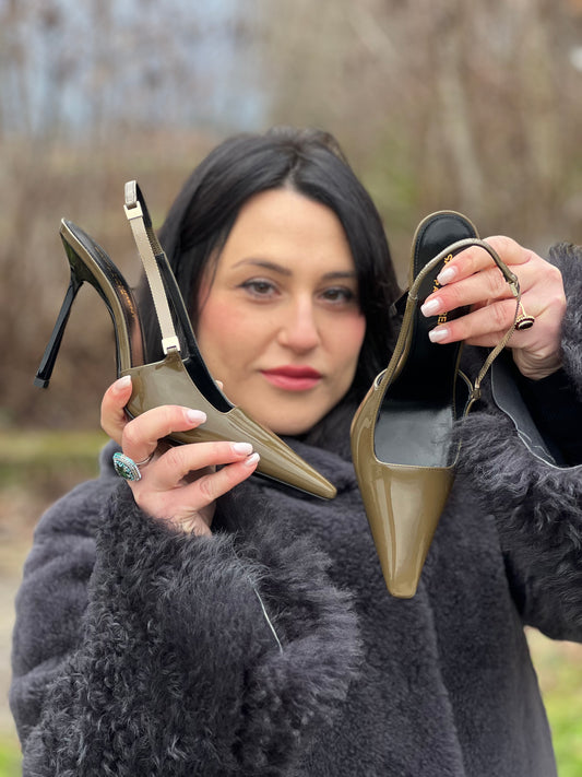 YSL Pumps slingback vernis N. 36,5