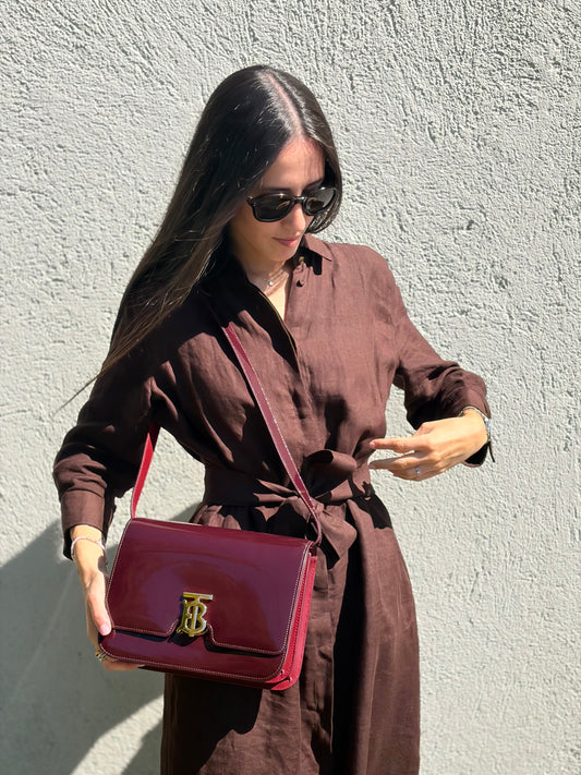 Tracolla Burberry vernis TB