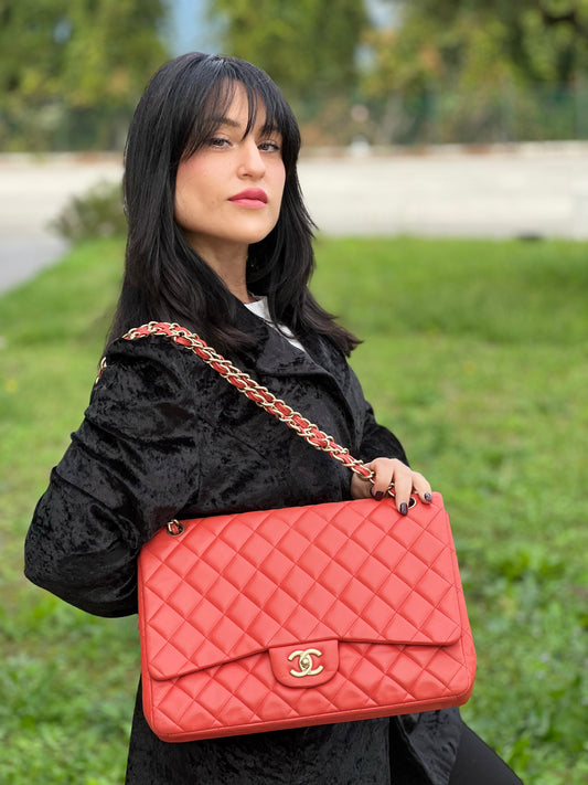Borsa Chanel Maxi Lambskin Single Flap