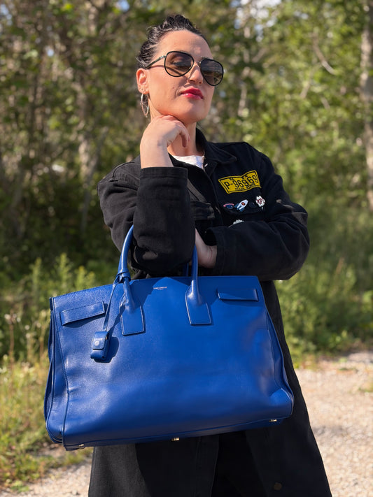 Borsa Sac De Jour Saint Laurent blu