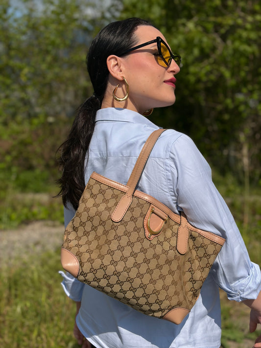 Shopper Gucci stirrup Beige