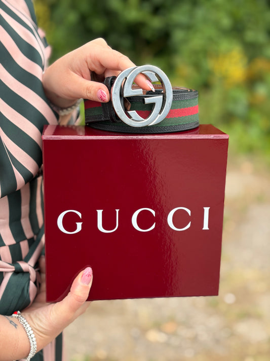 Cintura Gucci Web nera tg.48