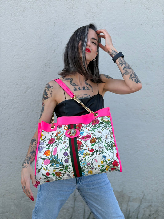 Borsa Gucci Rajah Flora multicolore