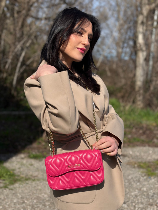 Borsa Miu Miu matelassè fucsia