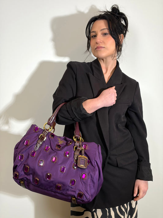 Tote Prada nylon viola