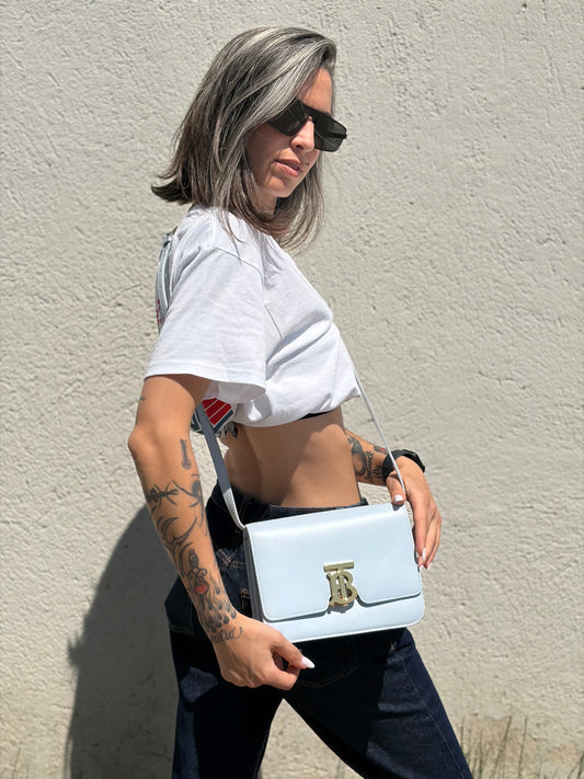 Tracolla Burberry TB azzurra