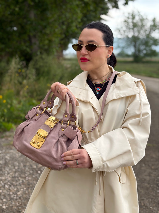 Borsa Bow Miu Miu rosa
