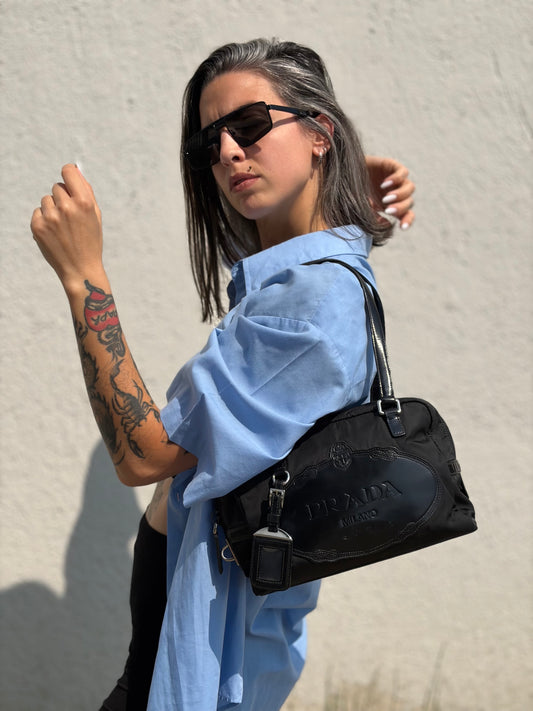 Bauletto Prada nylon nero