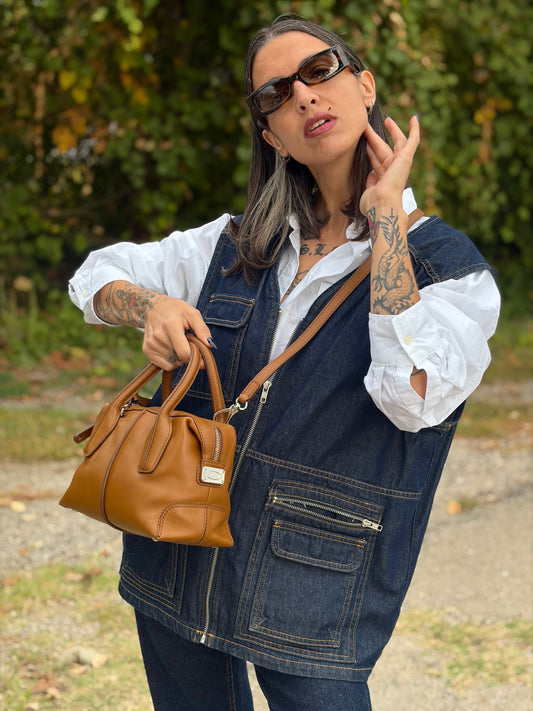 Satchel Tod's D-Styling mini cammello