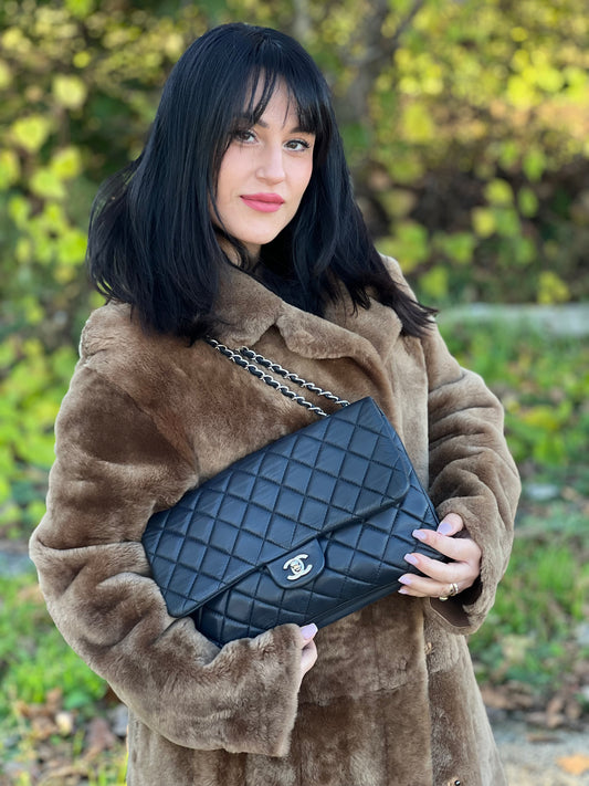 Borsa Chanel Flap Bag blu notte