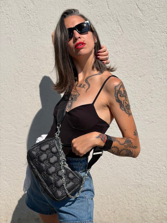 Tracolla Gucci GG Matelassé nera