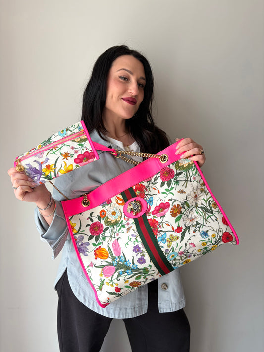Borsa Gucci Rajah Flora multicolore