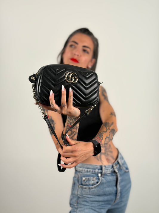 Camera Bag Gucci Marmont nera misura piccola