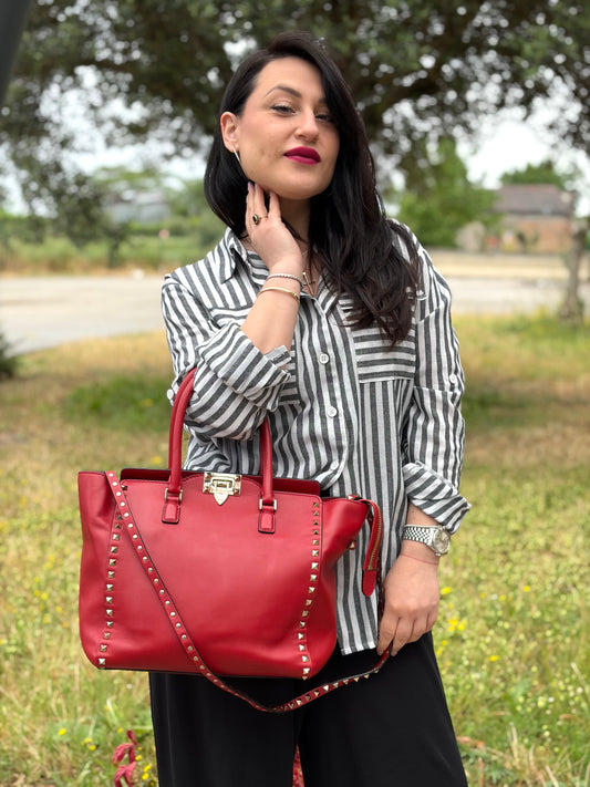 Shopper Rockstud Valentino Garavani rossa