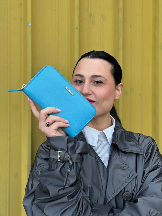 Portafoglio Fendi turchese