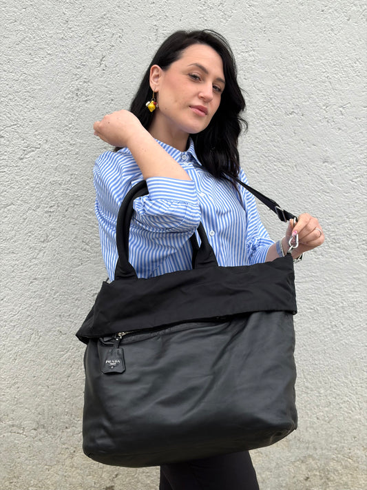 Tote Prada Double Face nera