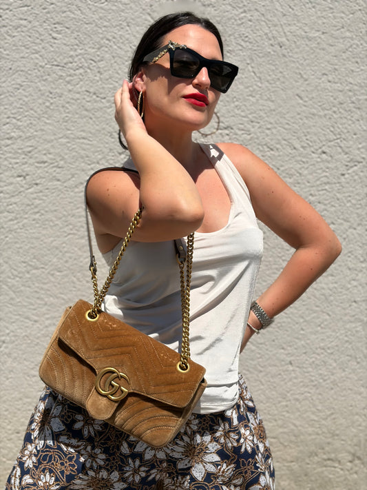 Borsa Gucci Marmont velvet misura media