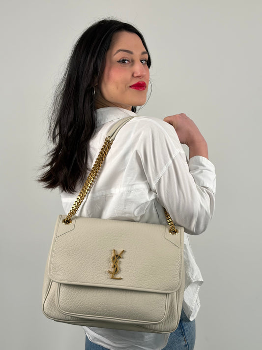 Borsa Niki Large Saint Laurent bianca
