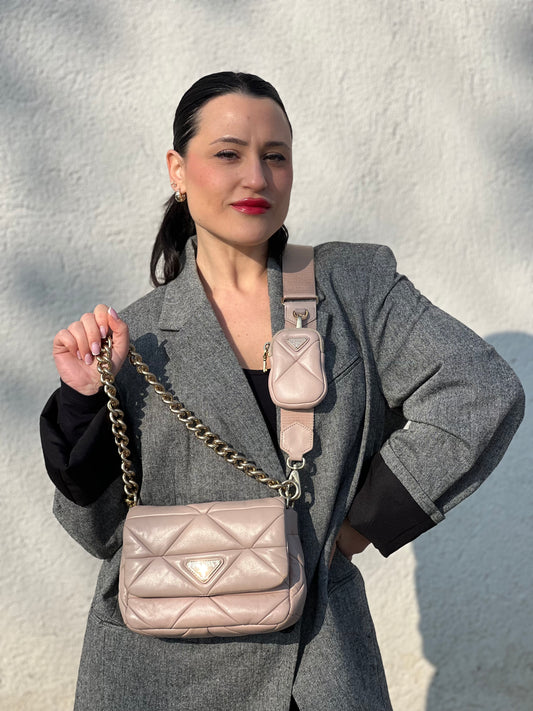 Prada System Small Nappa Leather Patchwork