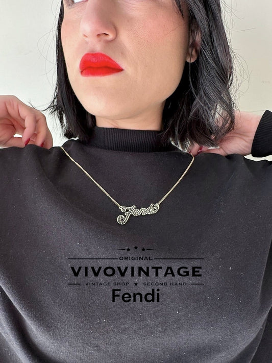 Collana Fendi strass