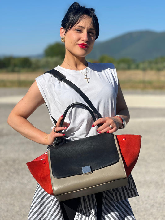 Borsa Trapeze Céline in pelle multicolore