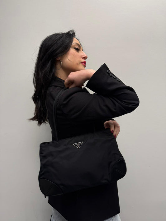 Borsa a spalla Prada nera