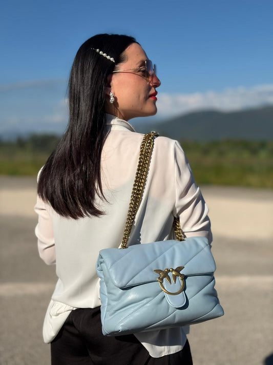 Borsa Pinko Love Puff celeste