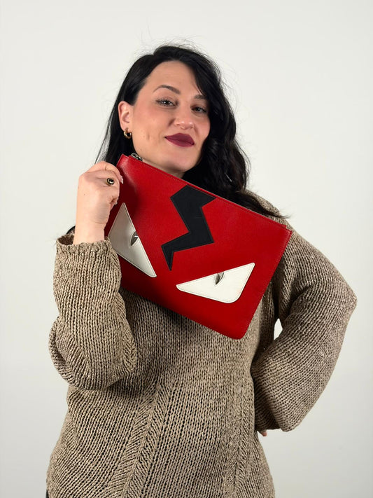 Pochette Fendi Monster rossa