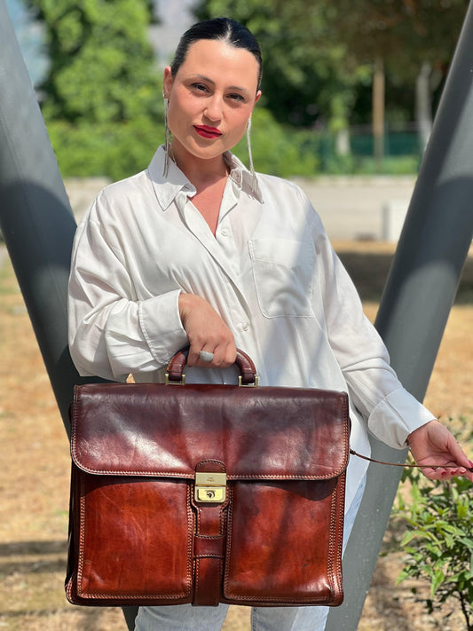 Cartella 24h in cuoio The Bridge