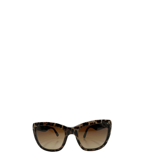 front Occhiali da sole Dolce e Gabbana in acetato trama animalier e finiture nere. Completi di sacchetto antipolvere, di lusso, originale, ottime condizoni.