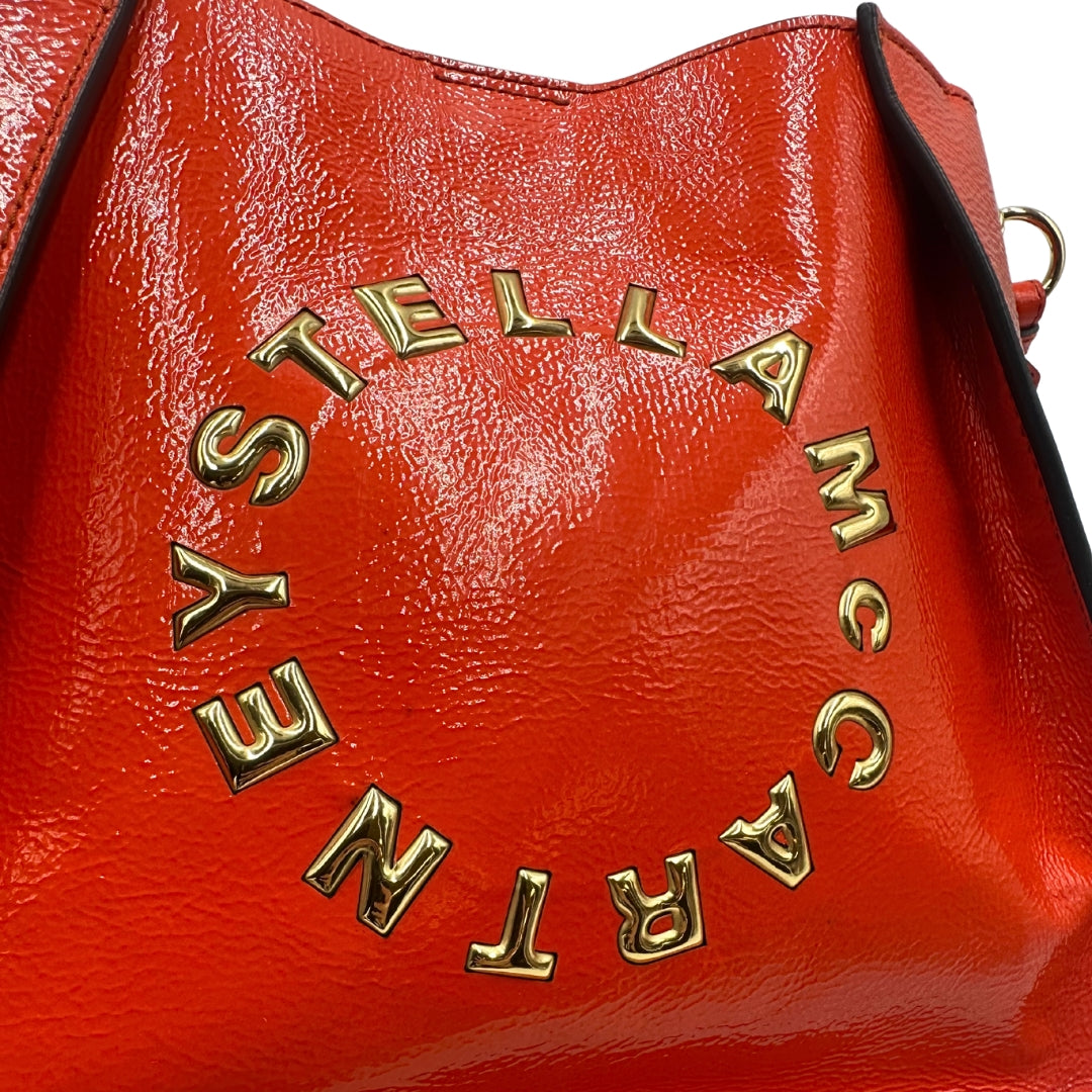 Tracolla Stella McCartney con logo arancione corallo