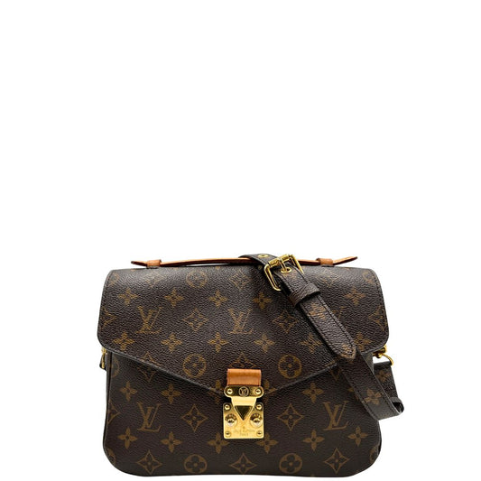 front Borsa Louis Vuitton Métis in canvas marrone monogram con dettagli in vacchetta naturale e parti metalliche dorate. Munita di un manico singolo e una tracolla regolabile e amovibile. Completa di corredo, di lusso, originale, ottime condizioni.