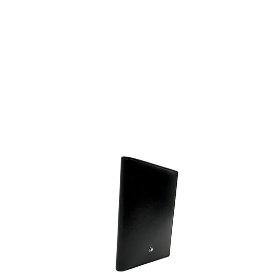 lato Portafoglio Montblanc in pelle nera, di lusso, originale, ottime condizioni, usato.
