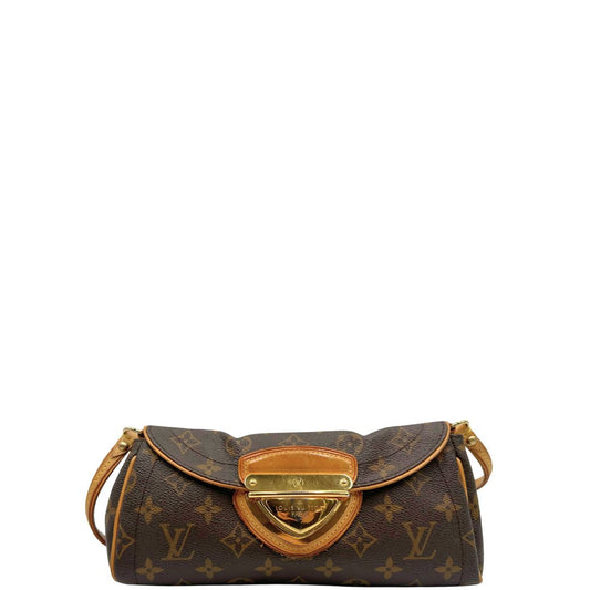 front Borsa Beverly nella versione pochette realizzata in tela Monogram, di lusso, originale, ottime condizioni, usata.