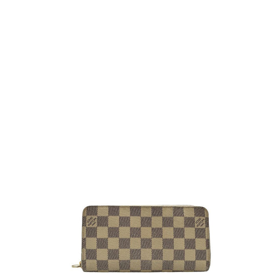 front Louis Vuitton portafoglio in canvas damier azur, di lusso, originale, ottime condizioni, usato.